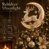 Spiral Tree Crown Ornament Lighted Memorial Christmas Topper, Angel Red Bird Reindeer Designs Treetop Party Ornaments with Warm Glow for Decor, Winter