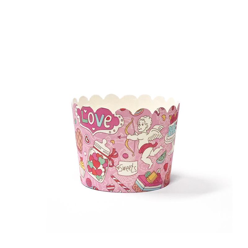 Формочки для маффинов, термостойкие, для выпечки в духовке, из антипригарной бумаги, для приготовления на пару, бытовые, средние, бумажные тарелочки, средние, механические, 50 шт