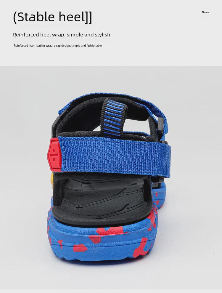 Легкие модные сандалии для мальчиков — мягкая подошва, нескользящая, летняя пляжная обувь для детей среднего и большого размера