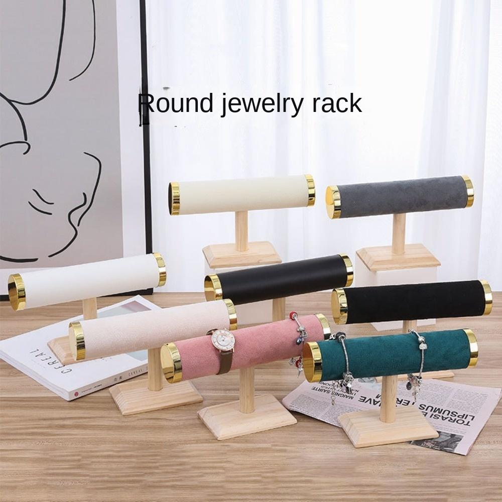 Metal Cover Jewelry Display Rack Solid Wood Jewelry Organizer Fashion Bracelet Holder