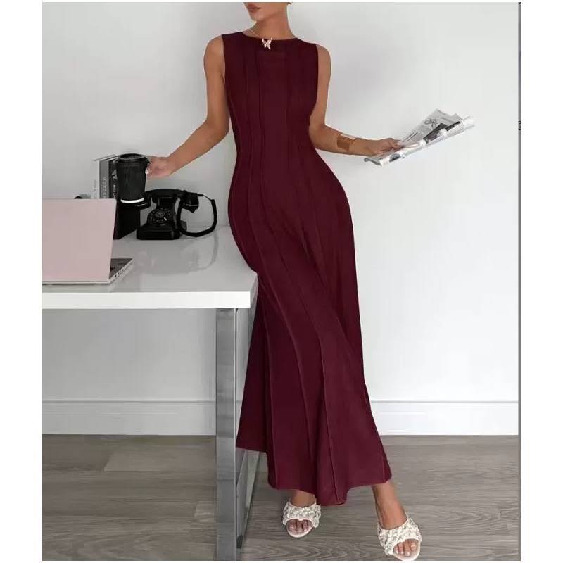 Polyester A Line Dress With Wrinkleresistant Fabric For Casual And Party Wear