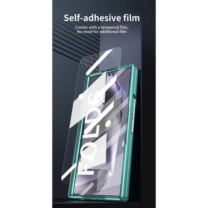 Гальванизированный пластиковый чехол для телефона Samsung Galaxy Z Fold 6 5 4 3 Fold6 Fold5 Fold4 Fold3 5G Hard Shell Hinge Protection Cover