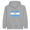 Sweat à capuche à Fermeture éclair - PIXELFORMA - Drapeau de l'Argentine - Gris - Manches longues - Mixte