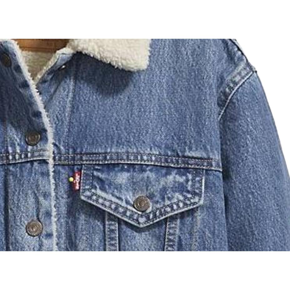Женская джинсовая куртка Levis Sherpa верхняя одежда светло-голубая 36137-0018