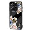 For Xiaomi Redmi Note 14 5G Case Floral Pattern TPU+Tempered Glass Protective Phone Cover