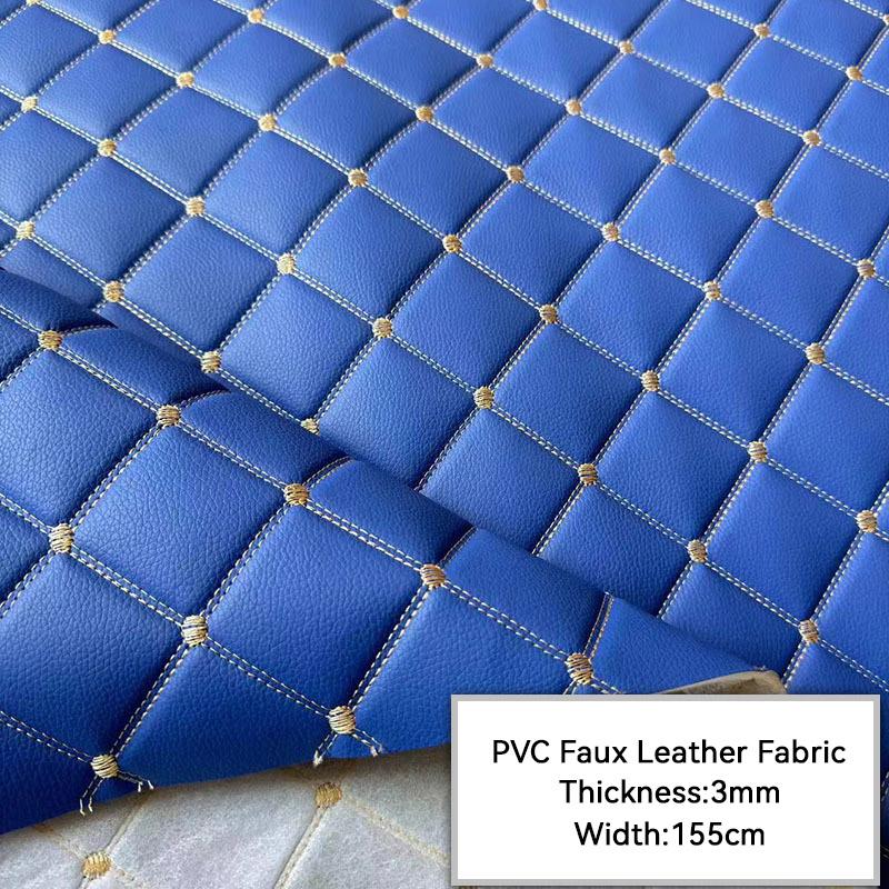 1M вышитая искусственная кожаная ткань толстая губка стеганая ПВХ кожа ткань для обивки мебели для салона автомобиля материал