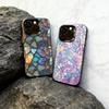 Витражный чехол для телефона для iPhone 17,16,15,14,13,12,11 Plus,Pro Max,XS,Разноцветный Серебристо-Черный Чехол