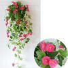 Fake Plant Flower Realistic Vivid Waterproof Hanging Artificial Silk Morning Glory Imitation Flower for Home