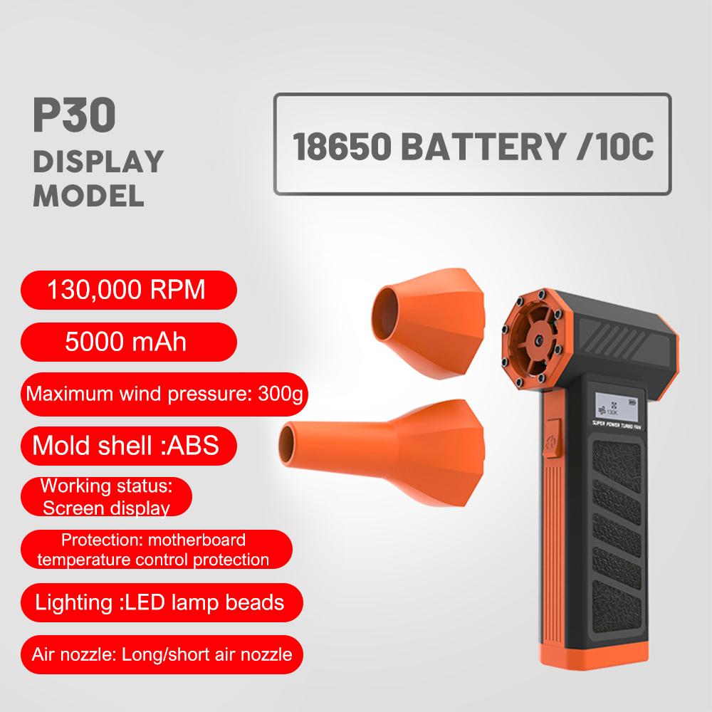 Электрический воздуходув 130000 об/мин Мини турбо вентилятор 3 скорости ветра Перезаряжаемый Супермощный реактивный воздуходув для автомобиля, клавиатуры