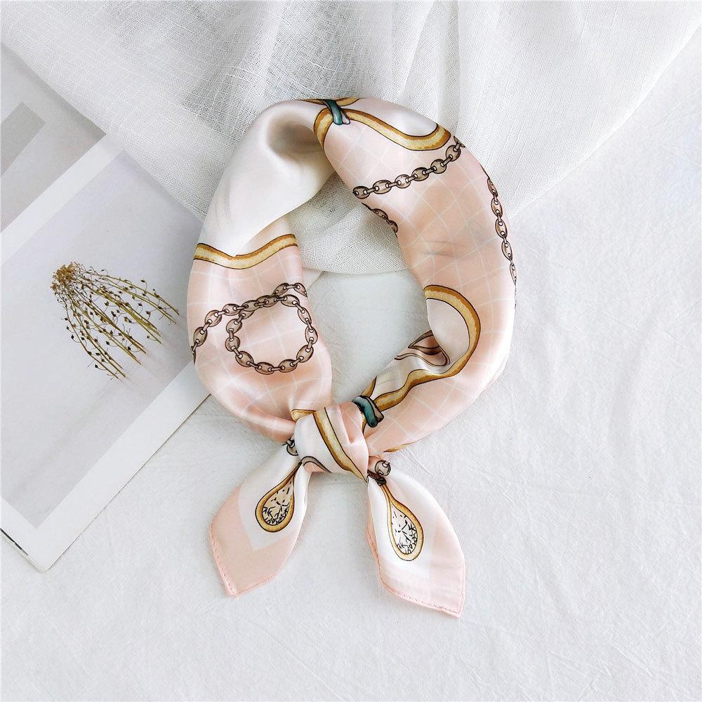 53CM Silk Scarf Small Square Scarf Versatile For Women Spring And Autumn Thin Design Fashionable And Stylish Decorative Scarf Professional Flight