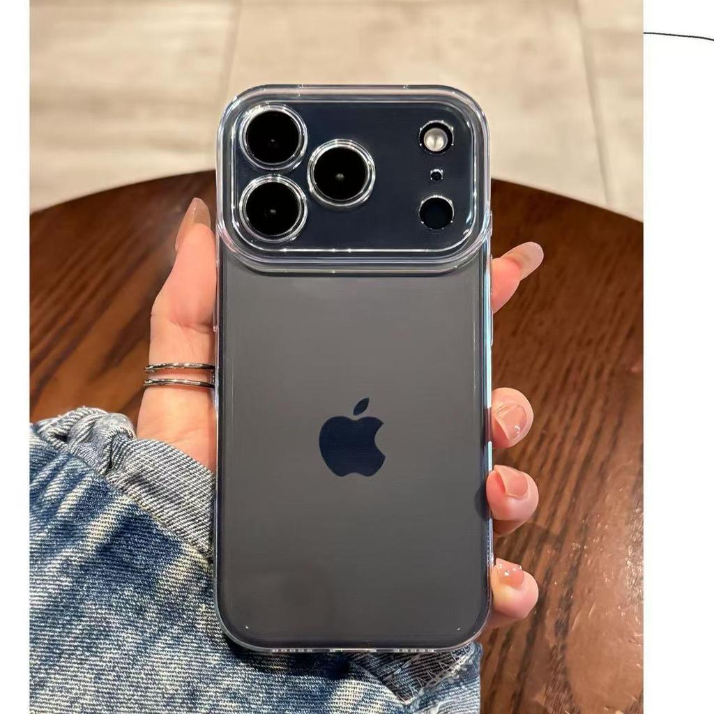 Противоударный прозрачный чехол для телефона однотонный для iPhone 13-17 Pro Max, Полное покрытие, Европейский американский стиль