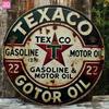 D Flat Винтажная металлическая вывеска Texaco Motor Oil в дизайне D Flat X см Круглая алюминиевая настенная art с классическим красным и