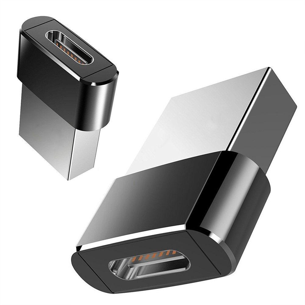 Переходник-конвертер USB на Type-C (папа) - USB-C (мама)