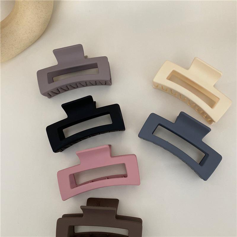 Кремовые матовые корейские заколки для волос: Большой зажим для акул для женщин - Аксессуары для ванны и затылка