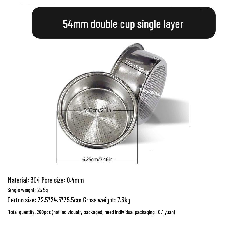 Stainless Steel Coffee Powder Bowl Filter: Single/Double 51, 58 & 53 Blind Bowl Options