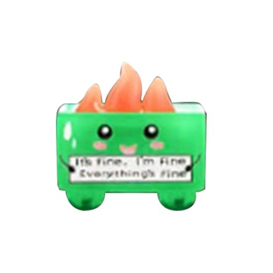 Stress Relief Ball with LED Light Flame Trash Can Design Squeeze Toy Employee Appreciation Gifts Ornament Party Favor