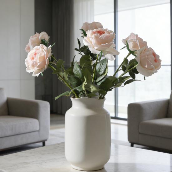 Artificial Rose Flower Fake Real Touch Rose with Stem Big Bloom Rose Branches for Wedding Bouquet Party Valentine's Day Floral