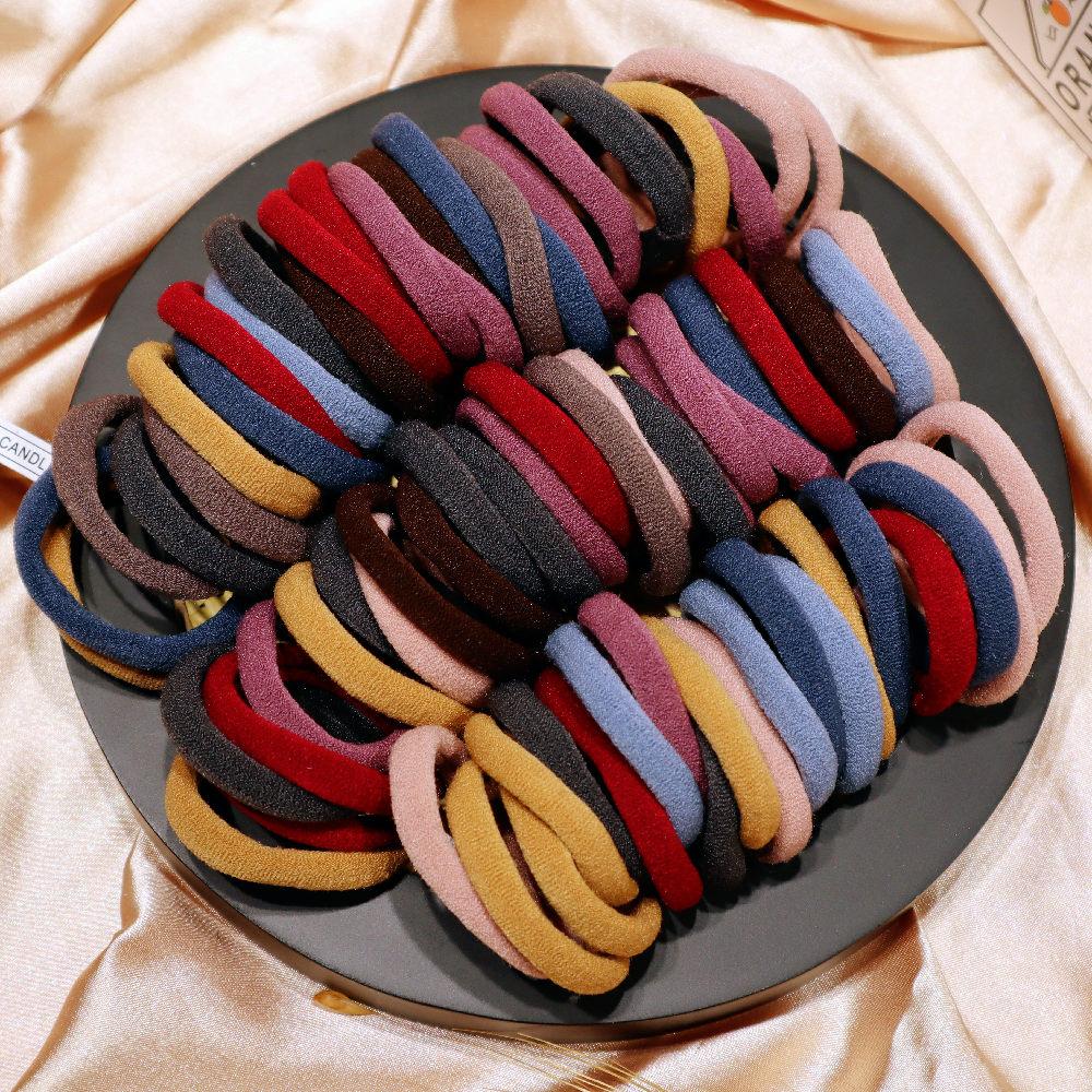 Yanrong 50 шт. однотонные бесшовные эластичные резинки для волос для женщин высокоэластичная резинка держатель для хвоста аксессуары для волос для девочек