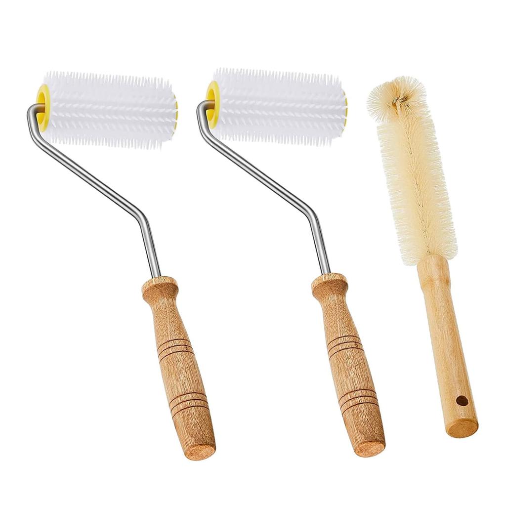 Honey Extractor Tools Honey Uncapping Roller Essential Beekeeping Tools Cleaning Brush for Efficient Honey Extraction