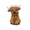 Resin Cow Statue Cartoon Animal Sculpture Table Decor Miniatures Figurine  Cabinet