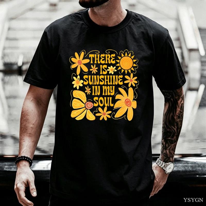Sunshine In My Soul Tshirt Unisex Unisextal Health T Shirt Retro Boho Summer Vibes Tshirt Flower Tee Casaul Round Neck Tees Tops