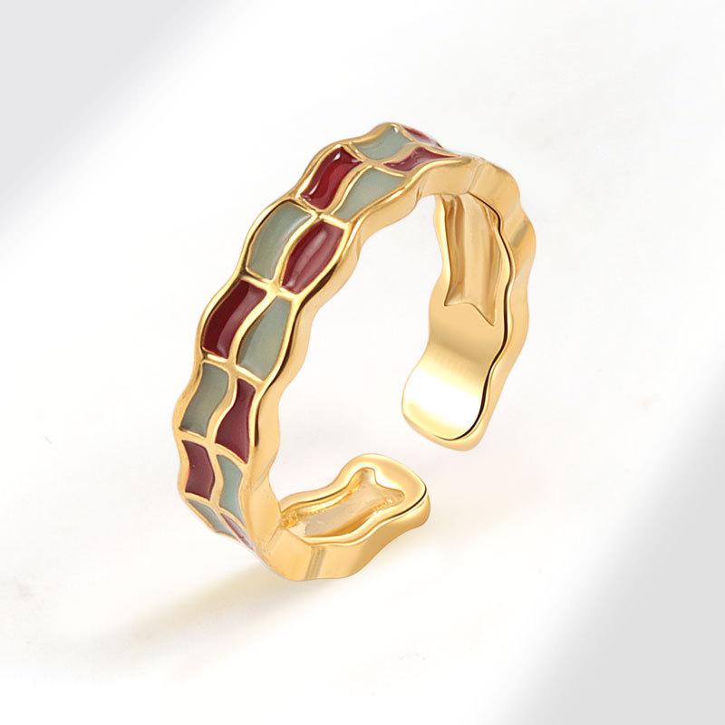 Высококачественное красочное кольцо с открытым сердечком в виде капли масла, простой и щедрый вкус, женская ниша, высокая роскошь, эмаль, модные тенденции, кольцо, ювелирные изделия