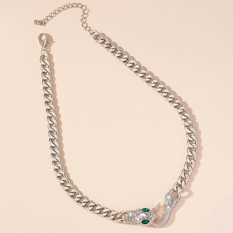 Кулон-подвеска Знака Зодиака Змея Женская Личность Панк Легкая Роскошь Бриллиантовая Цепочка на Ключицу