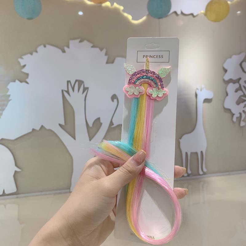 1 пара милых заколок для девочек, детская заколка для волос, заколка для волос с единорогом, мультяшная веревка для волос, аксессуары, детский парик, веревка для волос, головной убор