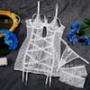 Сексуальное красное нижнее белье новый кружевной комплект полые колготки