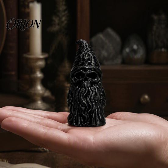 Durable PLA Resin Craft 3D Printed Skeleton Gnome Figurine, Gothic Skull Goblin Statue, Spooky Dark Desktop Decoration Ornament for Home Office