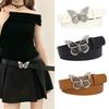 Shiny Y2k Rhinestone Butterfly Metal Buckle Womens Belt For Elegant Skirt Enhancements