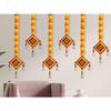 Handmade  Marigold Fluffy Flowers Colorful Woolen Kite Bells Hangings for Home Décor, Pooja Room Decoration, Haldi Mehndi Décor (39 Inches)(Pack of 6)