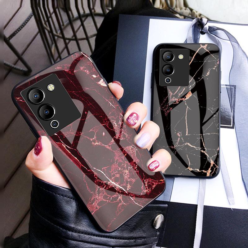 Чехол для Infinix Note 10 11 Pro 12 G96 11s Hot 8 9 10s 11 11s 9 10 11 Play 30i 12i Smart 4 5 6 7, чехол из мраморного закаленного стекла, задняя крышка