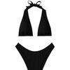European & American Style 2024 Solid Color Halter Bikini - Hot-selling Swimsuit
