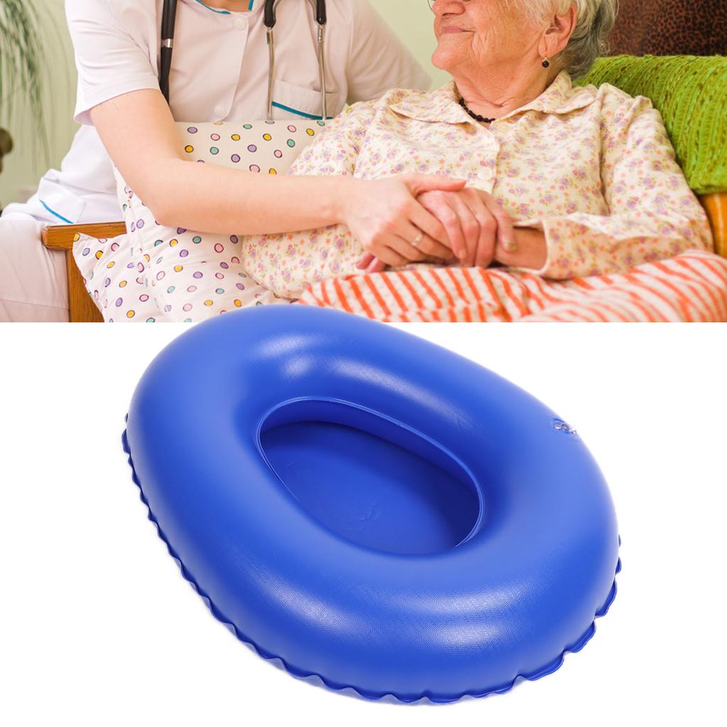 Воздушное надувное судно, мягкий портативный портативный горшок высокой плотности для пожилых лежачих пациентов, синий надувной горшок