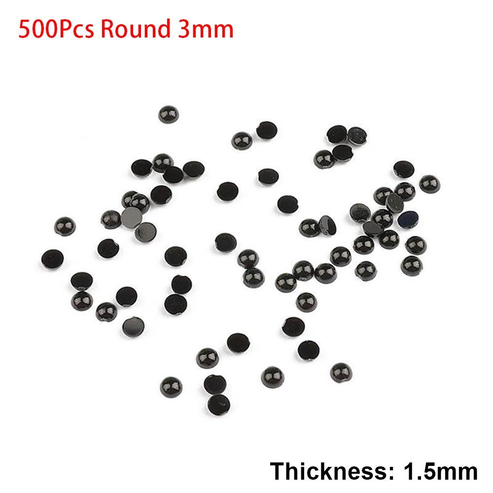 100-500Pcs New 3-8mm Half Round Beads Black Round Plastic Eyes Accessories DIY Crafts Eye Bead Children