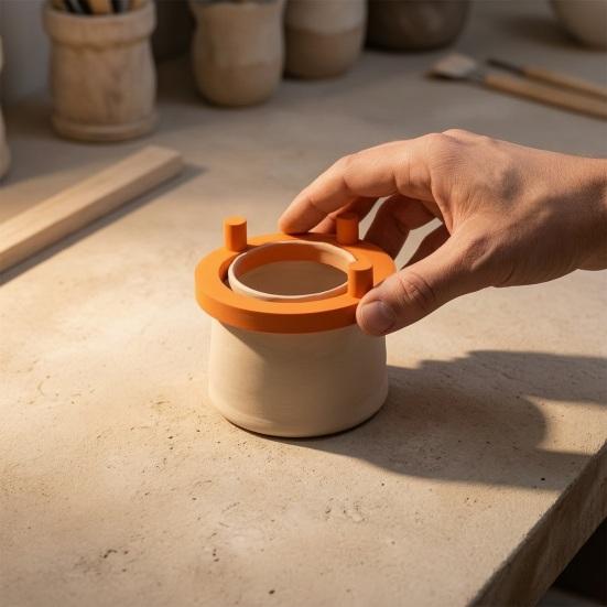 Clay Base Molding Tool 1 Set Pottery Foot Ring Tools, Maker, Aligned Template, Even Press for Bowls And Mugs, Studios,