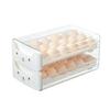 Egg Container Double Layer Drawer Plastic Stackable Clear Egg Storage Box for Fridge Refrigerator