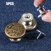 5pcs Replacement No-Sewing Metal Button Detachable Pants Pins Portable Repair Kit