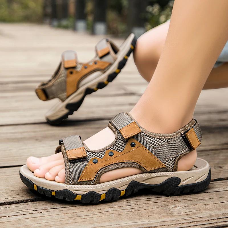 Men Sandals Summer Casual Shoes Beach Outdoor Sandals Men Sandalias Hombre Lightweight Roman Style Wading Sneakers Zapatillas