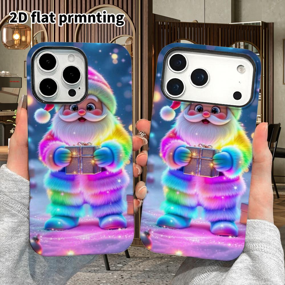 Phone Case: 2D flat design suitable for iPhone 18 17 16 15 14 13 Pro film protective case, couple style, dreamy Christmas, Christmas and Halloween hol