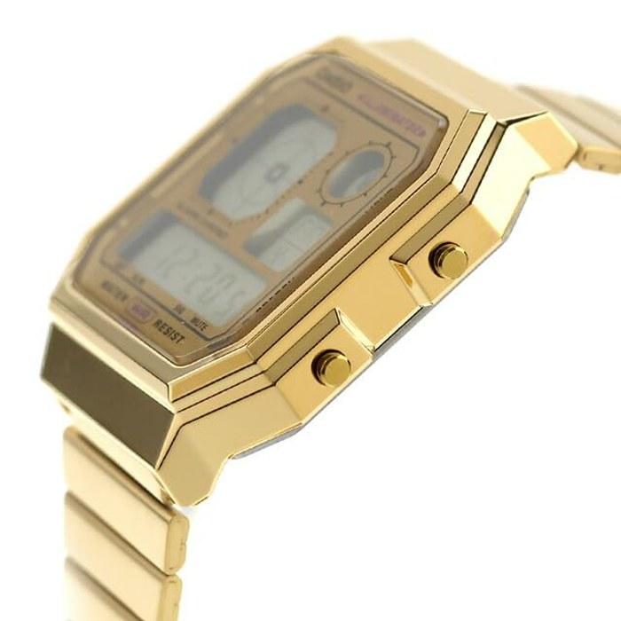 Casio Дешевые классические кварцевые часы Casio A130WEG-9A Золотые