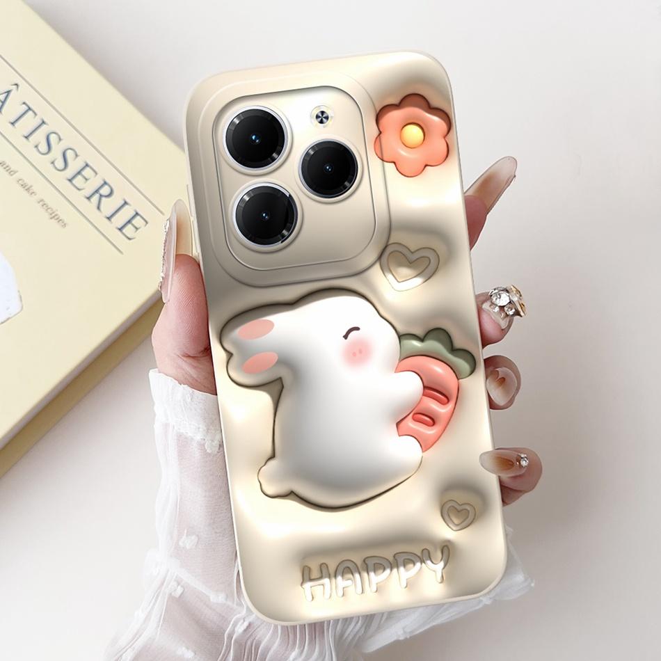 Чехол для Infinix Hot 40 Pro Hot 40 40i 40Pro Hot40 Hot40i Милый Мультяшный Панда Кролик Мягкий Силиконовый Ударопрочный Чехол для Телефона