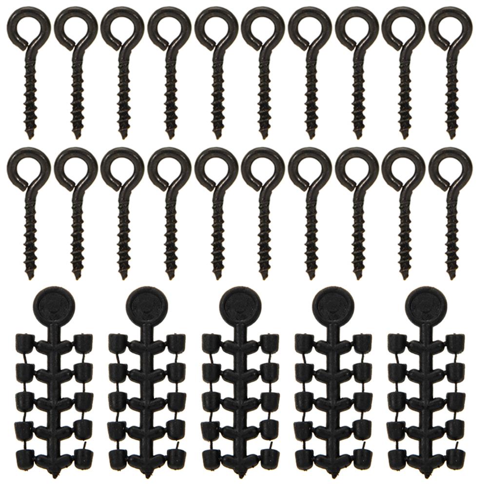 Secure Fit 50pcs Hook Stops Beads Carp Stopper with Boilies Bait Screw Peg
