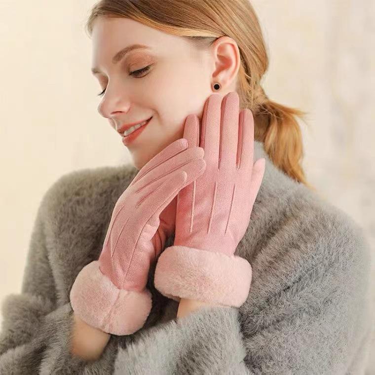 Перчатки Xiaoxiangfeng, можно касаться экрана, термоперчатки, замшевые перчатки, велосипедные зимние утепленные перчатки, защищающие от холода