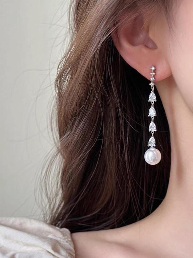 Длинные серьги-клипсы с кисточками, украшенные цирконием, для непроколотых ушей — элитный нишевый дизайн