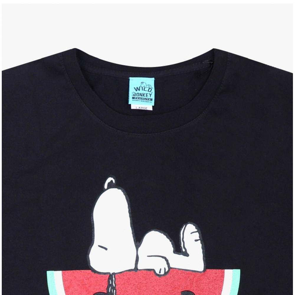 Дикий осел Унисекс Футболка Snoopy T iTalia Черная