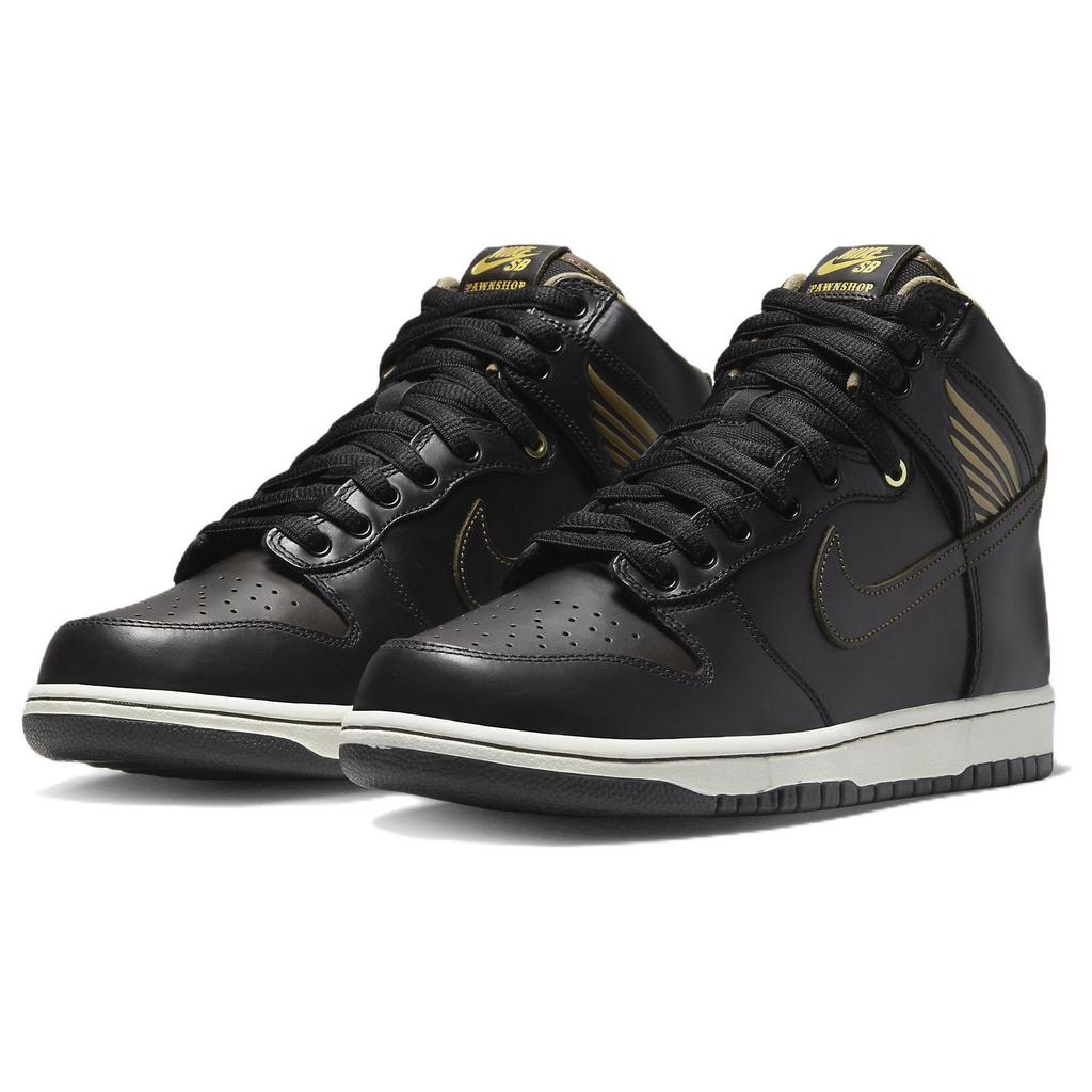 Ломбард x Nike Dunk High SB Old Soul Унисекс Кроссовки Коричневый Черный Металлик-Золотой FJ0445-001
