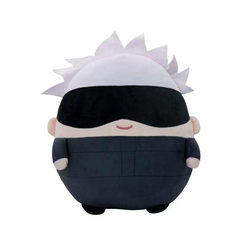 Anime Creative Q Version Jujutsu Kaisen Plush Dolls: Gojo Satoru, Yuji Itadori, Megumi Fushiguro.