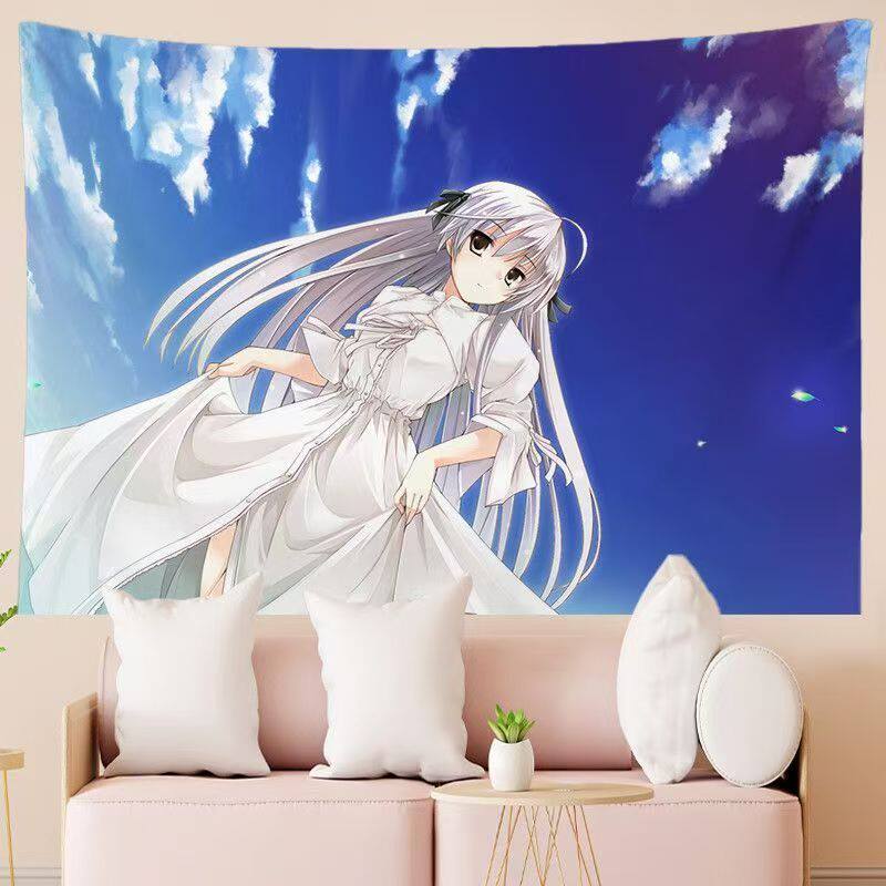 Yosuga no Sora Сора Касугано Гобелен Кавайная Аниме Девушка Настенное Полотно 2D Отаку Декор для Спальни Общежития Мягкая Печать Настенное Искусство